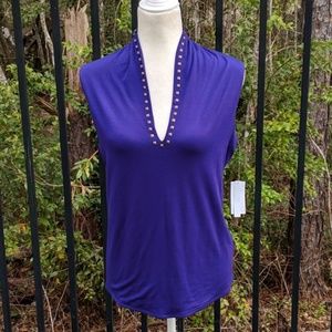 Royal purple studded shirt- Sale!